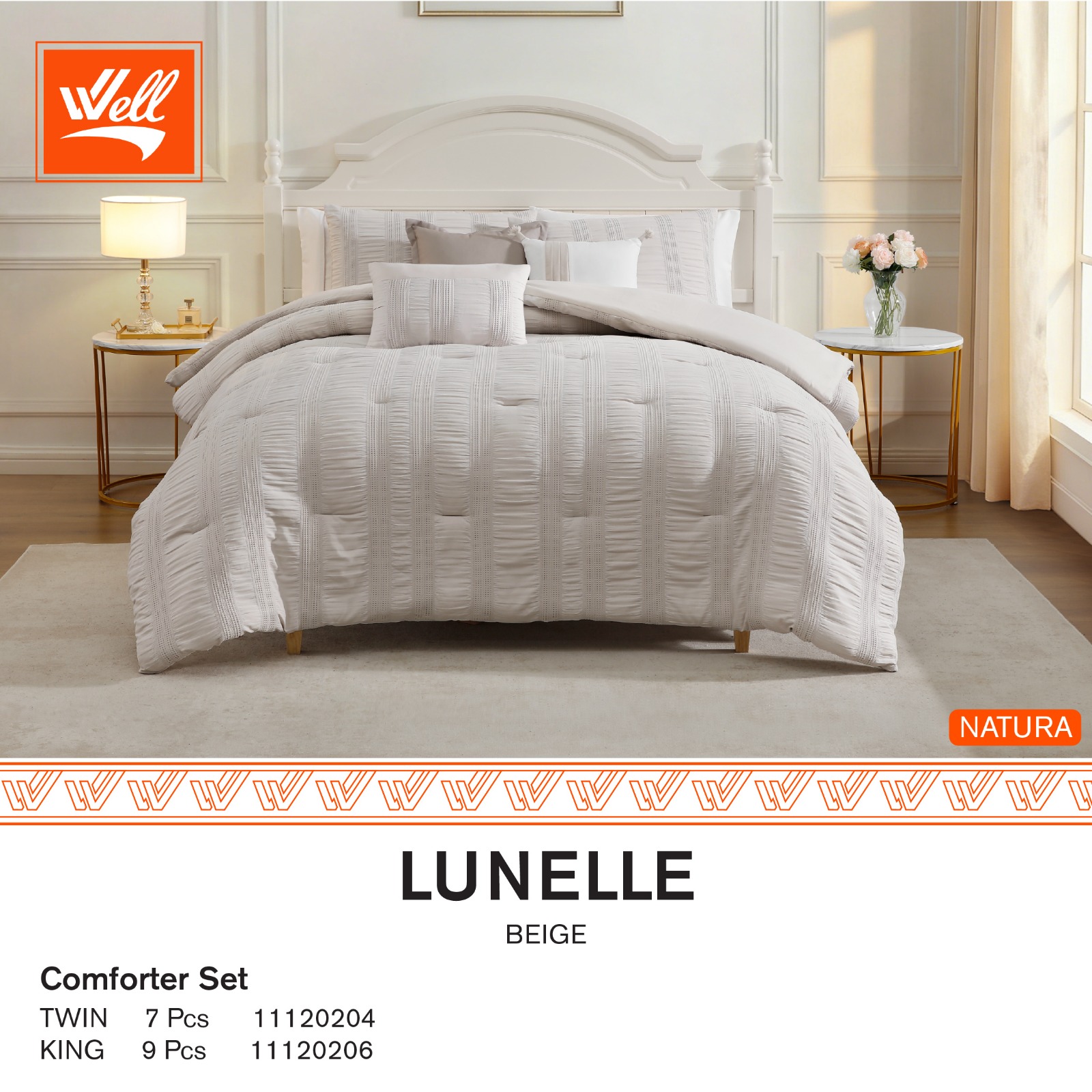 طقم لحاف تخت 9 قطع ناتورا لونلي NATURA LUNELLE